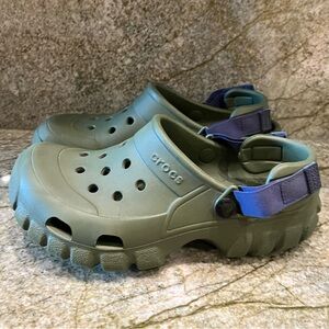 Crocs Offroad Sport Clog Womens 7 Men 5 Excellent Condition Army Green Navy Blue